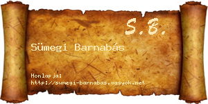 Sümegi Barnabás névjegykártya